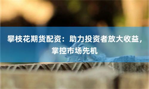 攀枝花期货配资：助力投资者放大收益，掌控市场先机